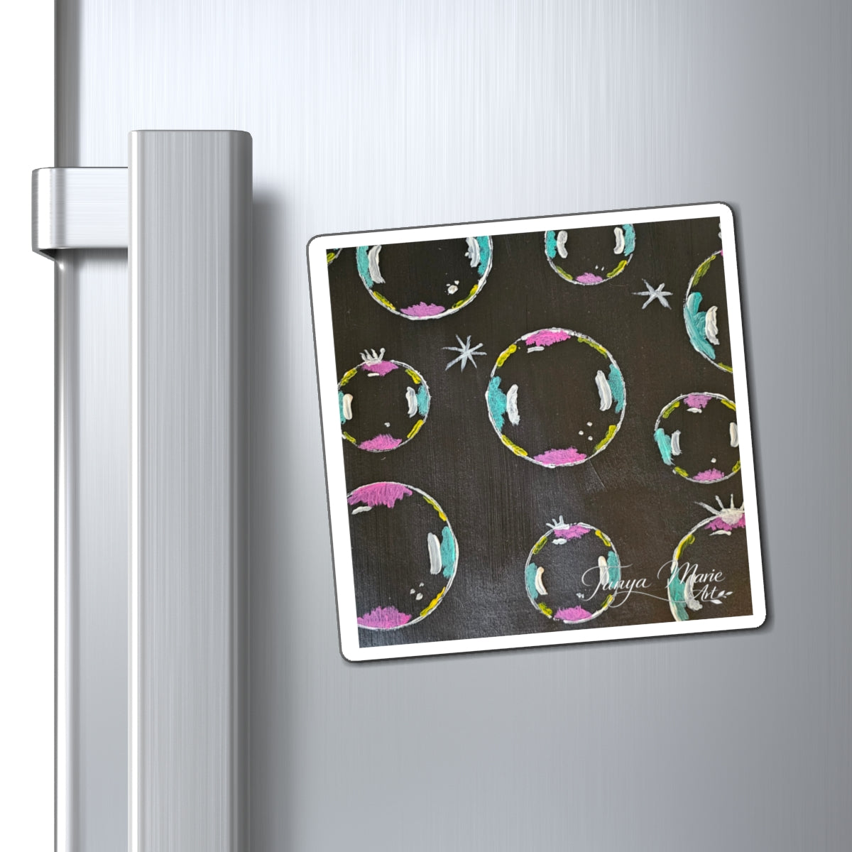 Bubble Pattern Magnet — Colorful Charcoal Bubbles Fridge Decor - Refregerator Magnet