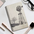 Windmill Sketch Spiral Journal – Rustic Farmhouse Notebook for Notes & Sketching