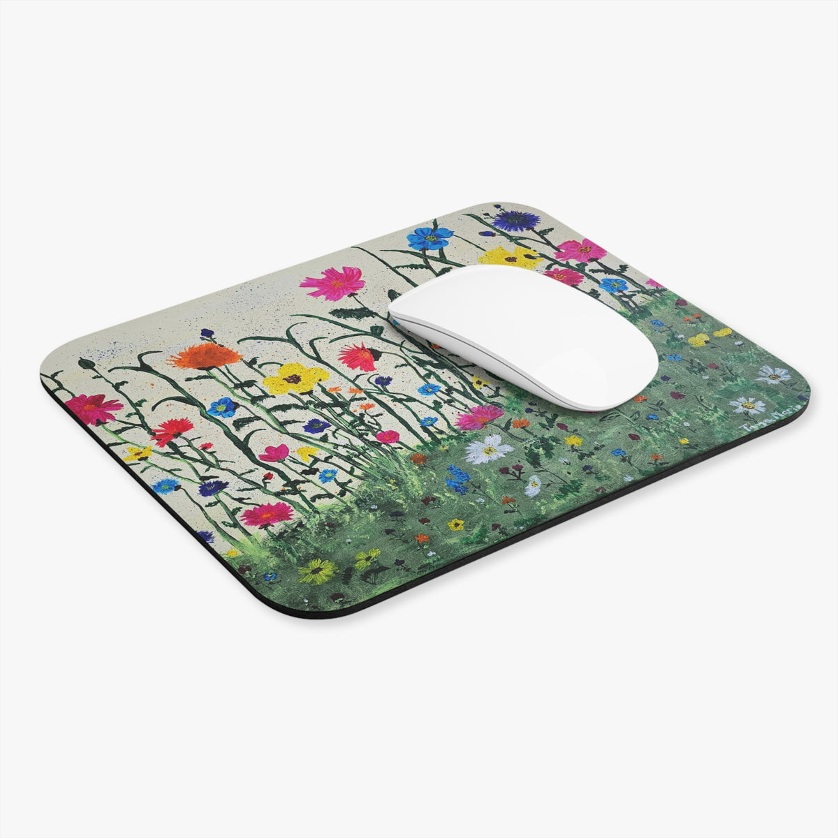 Floral Meadow Mouse Pad — Colorful Wildflower Desk Mat
