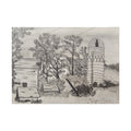 Rural Silo Pencil Sketch Poster — Fine Art Farm Landscape Print