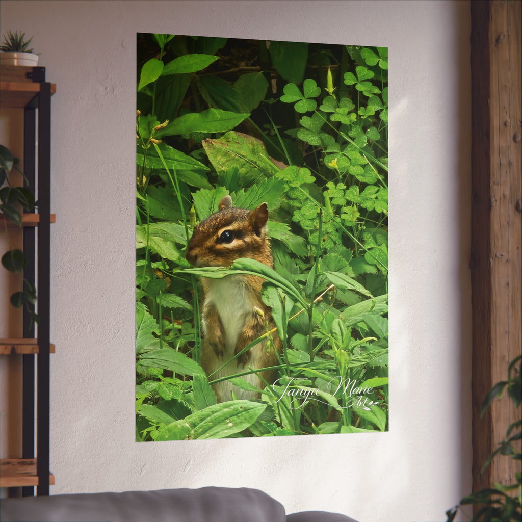 Chipmunk Wildlife Fine Art Poster — Woodland Nature Wall Art