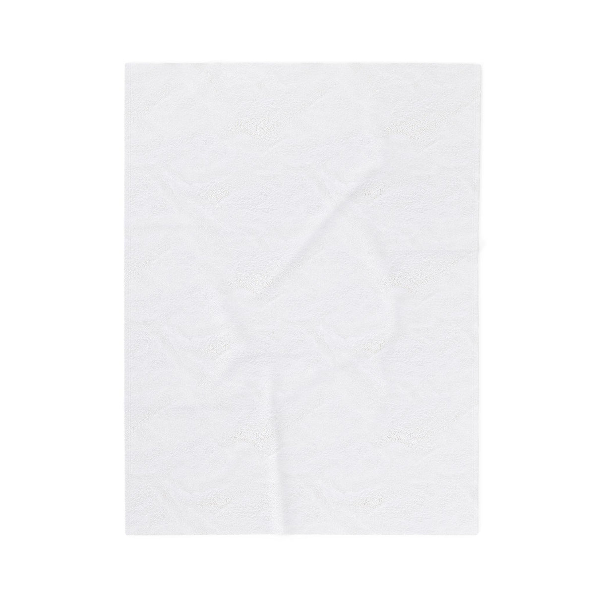 White velveteen plush blanket with subtle abstract embossed pattern, square view
