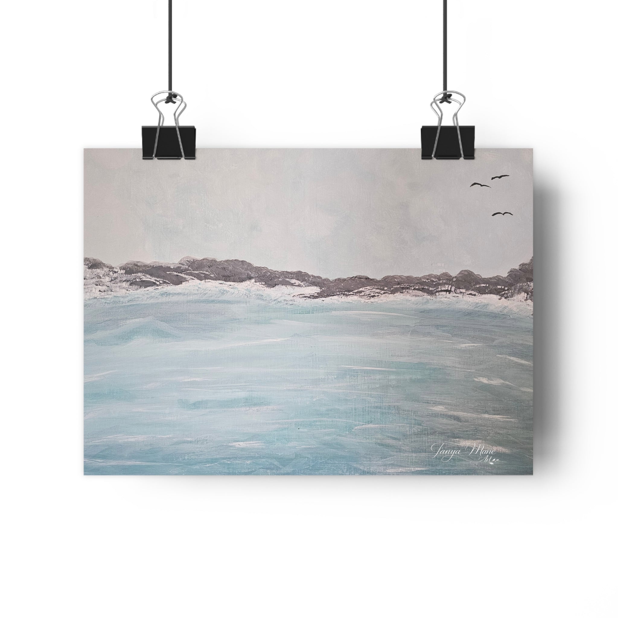 Seaside Calm Giclée Art Print – Soft Coastal Ocean Landscape