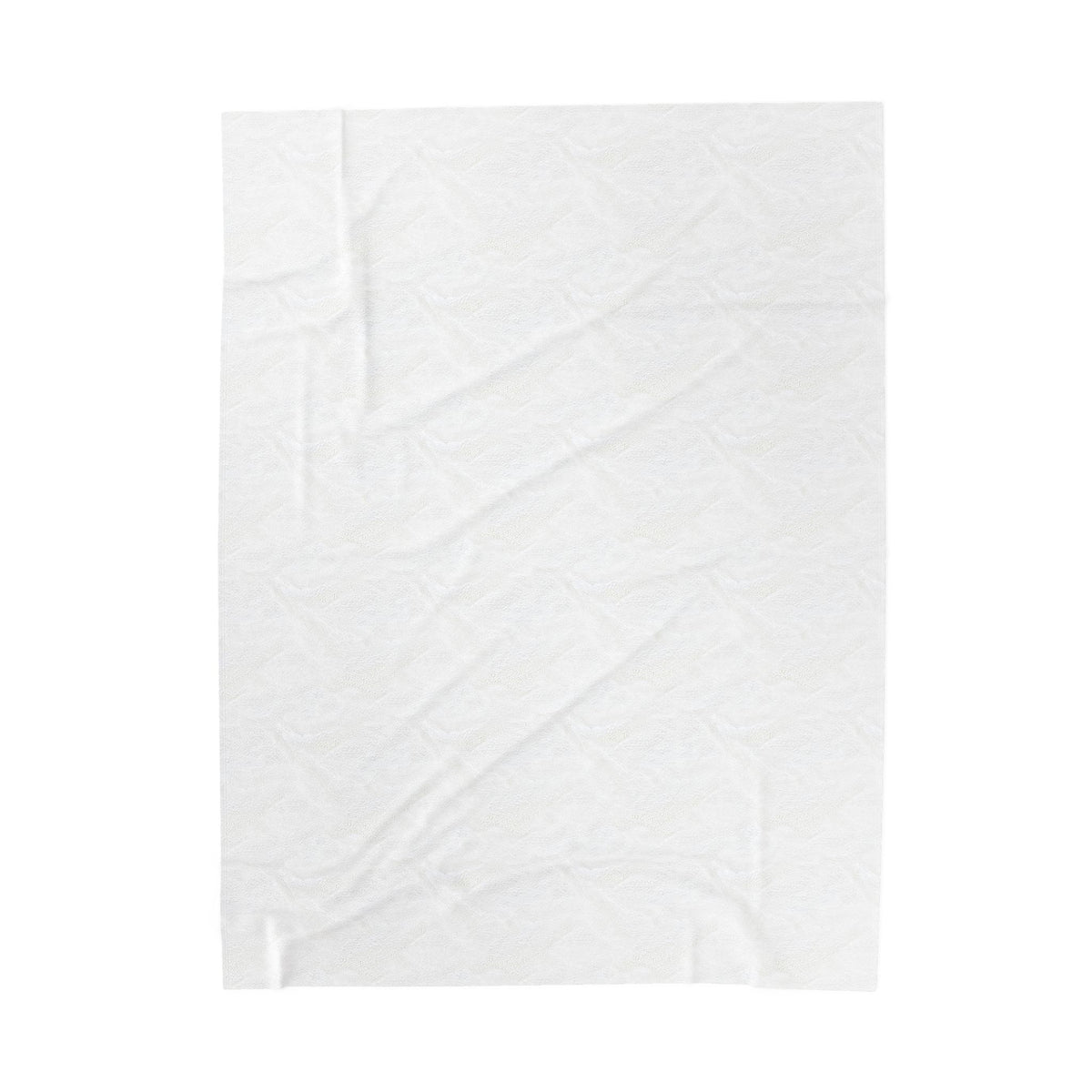 White velveteen plush blanket with subtle abstract embossed pattern, square view