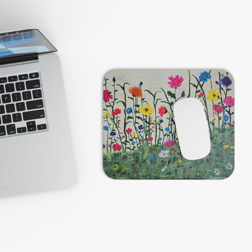 Floral Meadow Mouse Pad — Colorful Wildflower Desk Mat