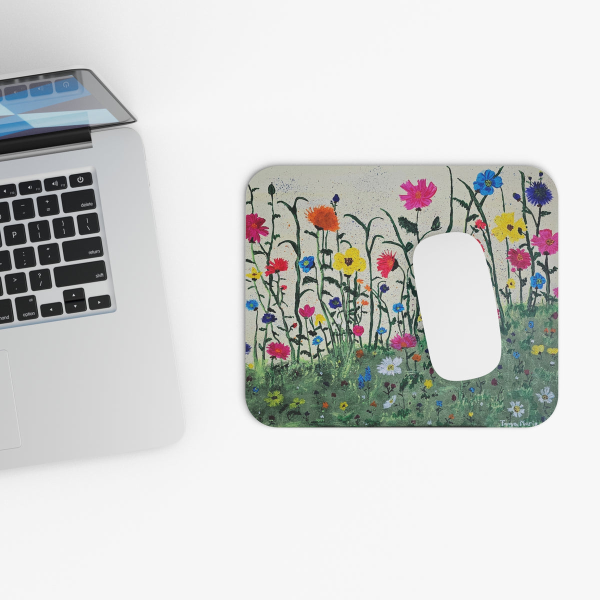 Floral Meadow Mouse Pad — Colorful Wildflower Desk Mat