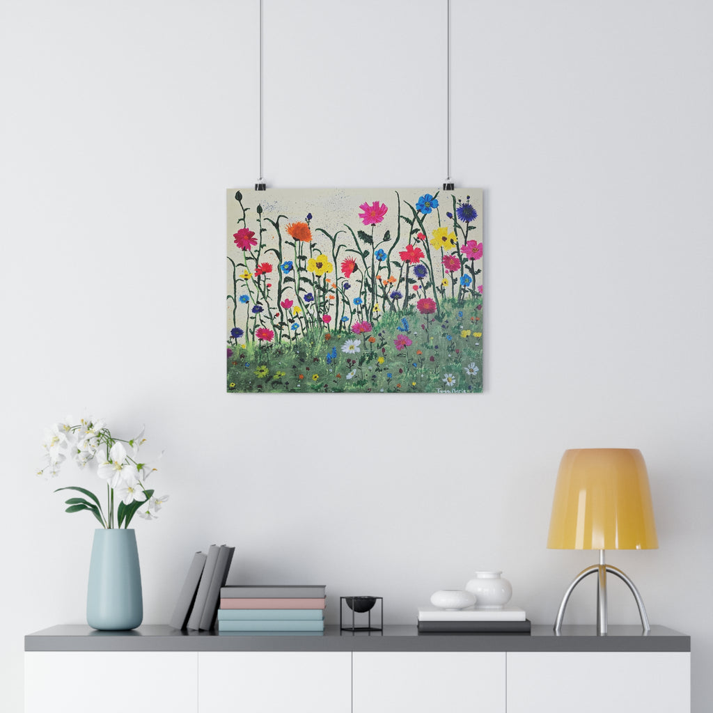 Giclée Art Print — Colorful Wildflower Meadow Wall Art