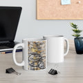 Abstract Gold Texture with Black Rings Mug | Abstract Ceramic Mug