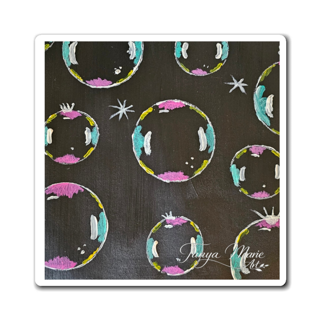 Bubble Pattern Magnet — Colorful Charcoal Bubbles Fridge Decor - Refregerator Magnet