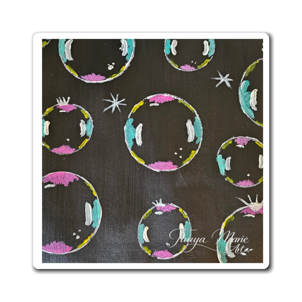 Bubble Pattern Magnet — Colorful Charcoal Bubbles Fridge Decor - Refregerator Magnet