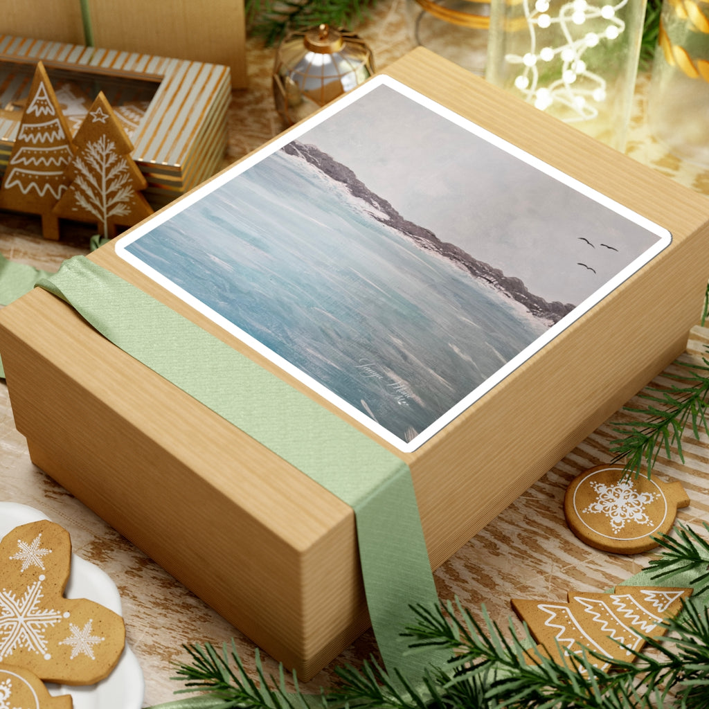 Seaside Calm Kiss-Cut Sticker — Coastal Ocean Art Sticker