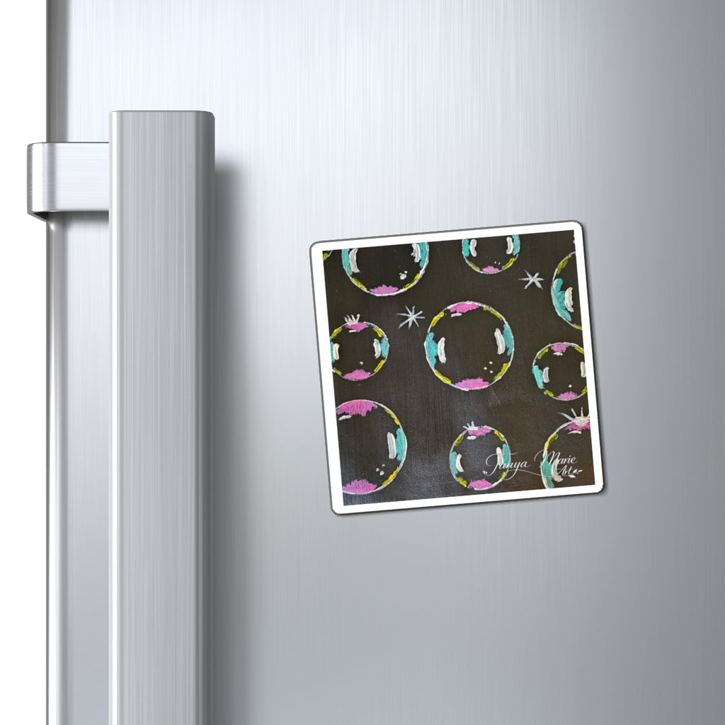 Bubble Pattern Magnet — Colorful Charcoal Bubbles Fridge Decor - Refregerator Magnet