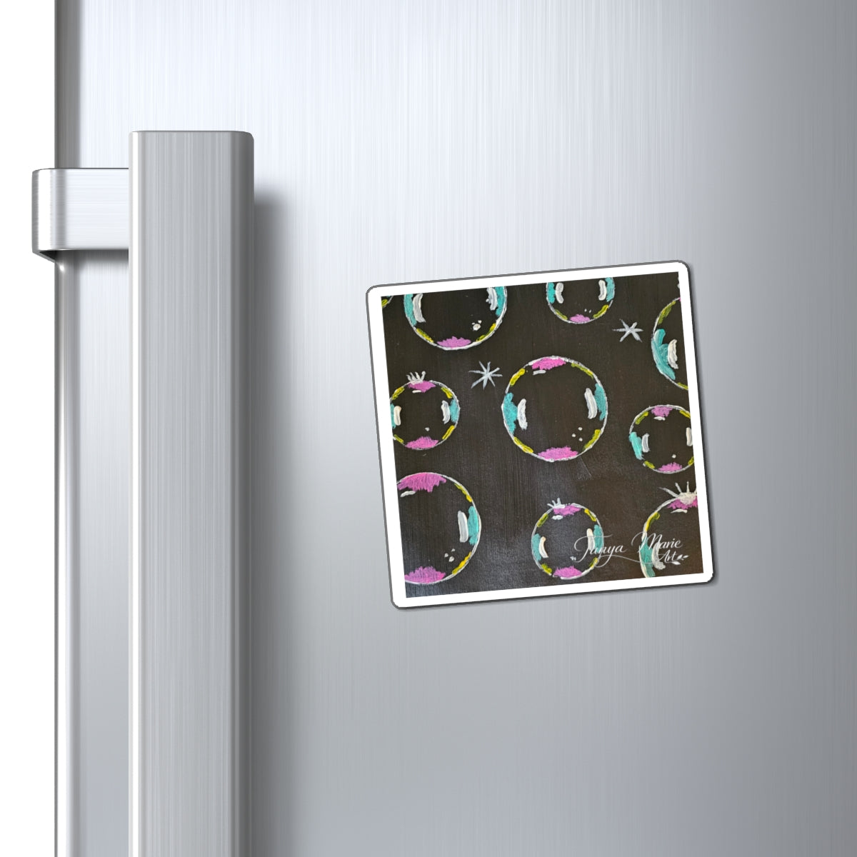 Bubble Pattern Magnet — Colorful Charcoal Bubbles Fridge Decor - Refregerator Magnet