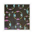 Bubble Pattern Kiss-Cut Sticker — Colorful Pastel Bubbles on Chalkboard Background