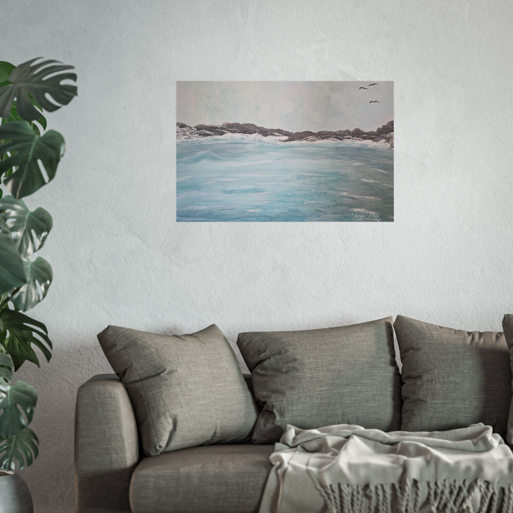 Coastal Calm Fine Art Poster — Tranquil Ocean Landscape Wall Art