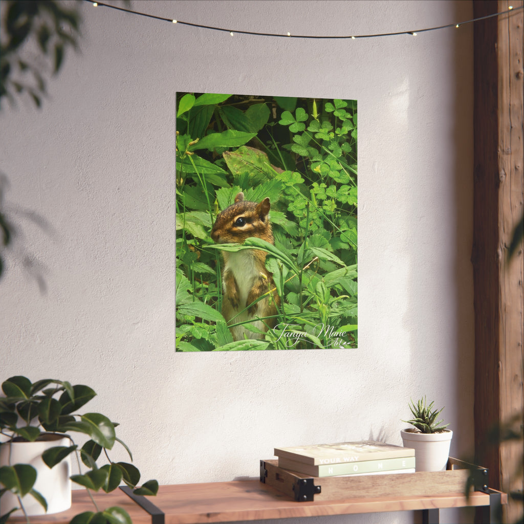 Chipmunk Wildlife Fine Art Poster — Woodland Nature Wall Art