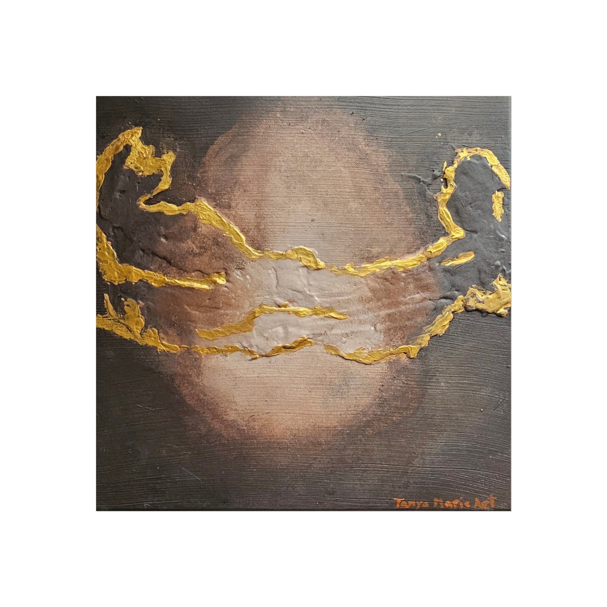 Abstract Gold Veil Fine Art Poster — Metallic Accent Wall Art