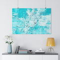 Abstract turquoise ocean giclée art print, horizontal