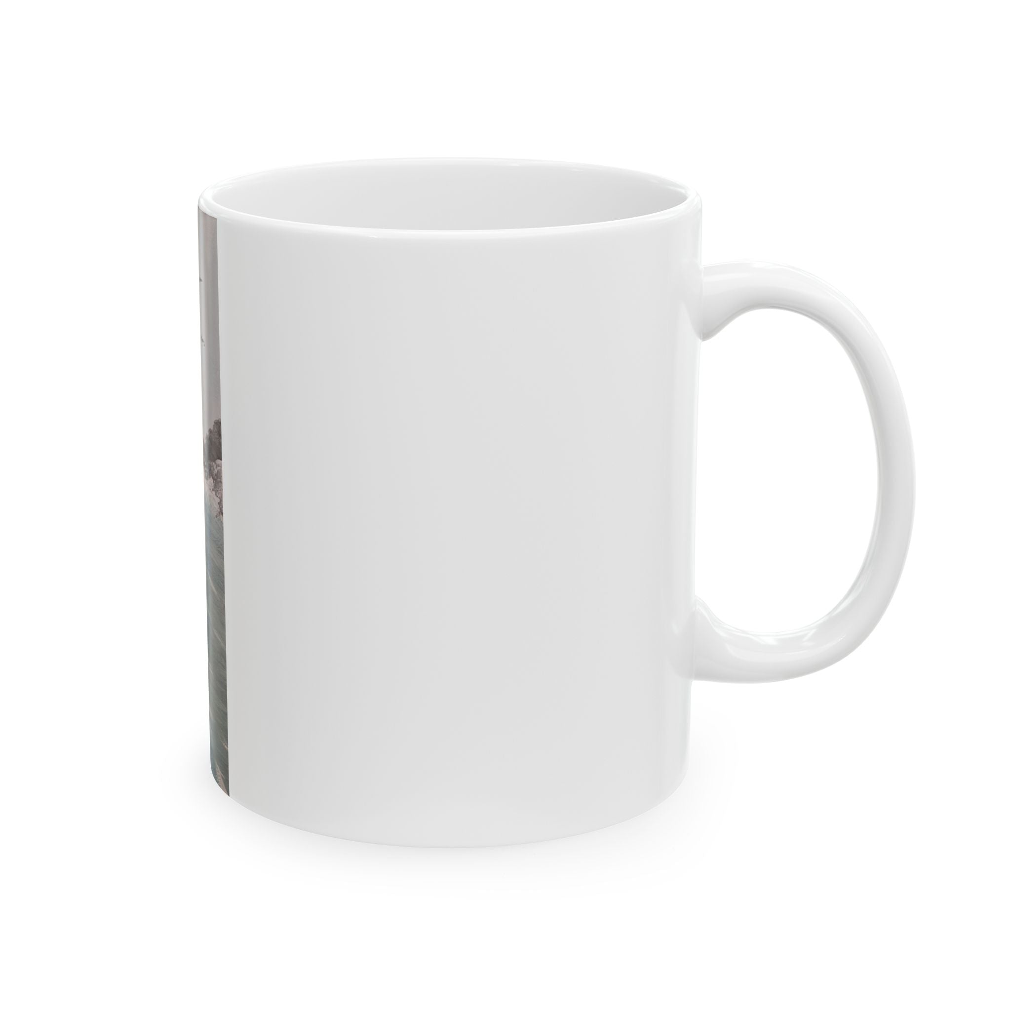 Coastal Ocean Painting Ceramic Mug — Seaside Beach Scene Coffee Cup (11oz/15oz)