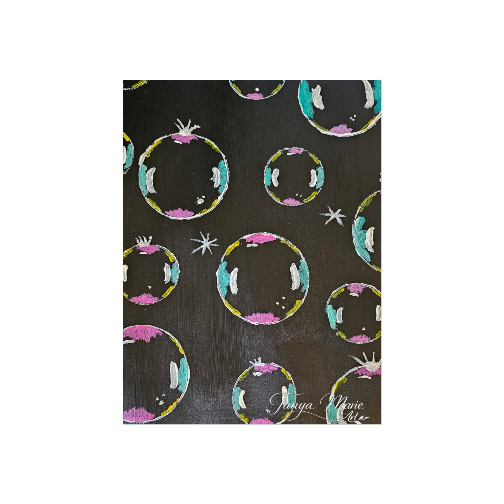 Fine Art Poster — Colorful Bubble Abstract Wall Art Print