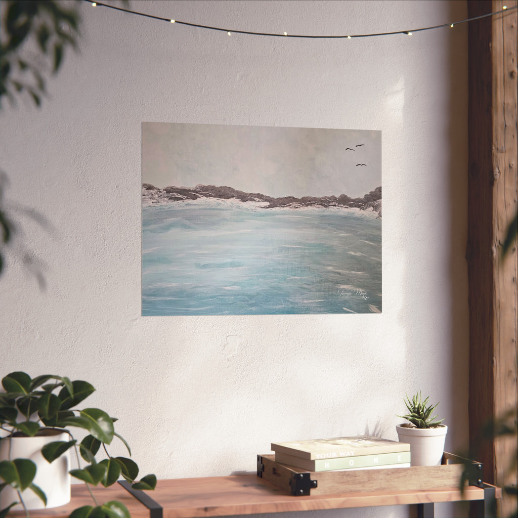 Coastal Calm Fine Art Poster — Tranquil Ocean Landscape Wall Art