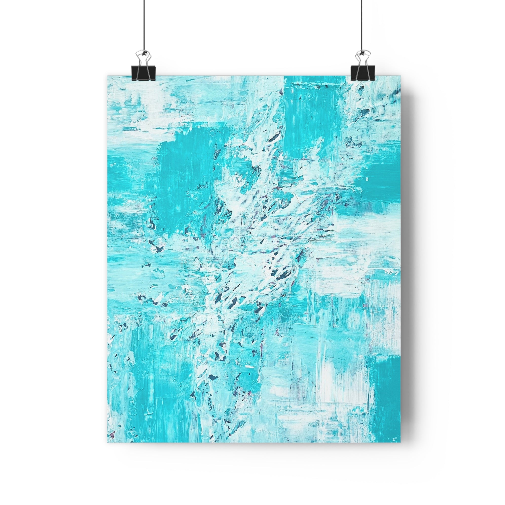 Abstract Turquoise Ocean Giclée Art Print – Tanya Marie Art