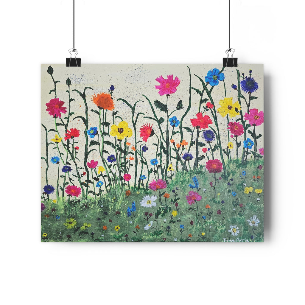 Giclée Art Print — Colorful Wildflower Meadow Wall Art