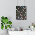 Abstract Bubble Pattern Giclée Art Print — Colorful Circles on Charcoal