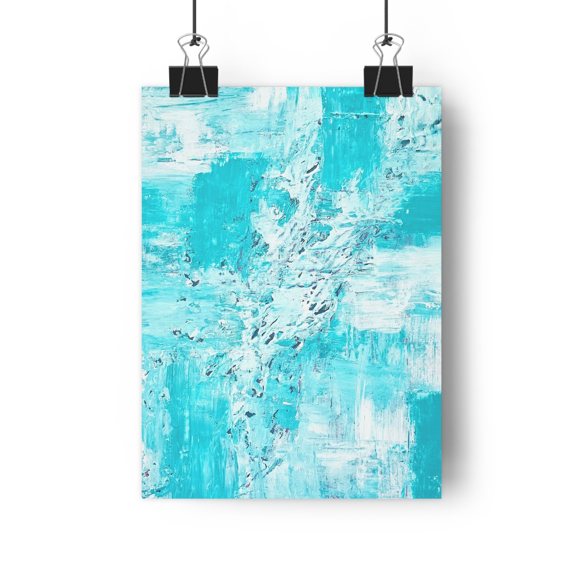 Abstract Turquoise Ocean Giclée Art Print – Tanya Marie Art