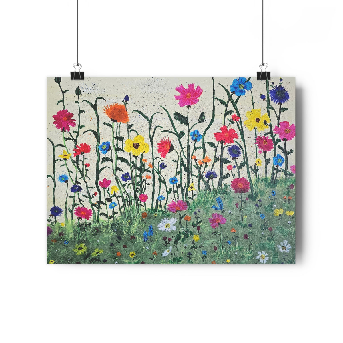 Giclée art print of a colorful wildflower meadow
