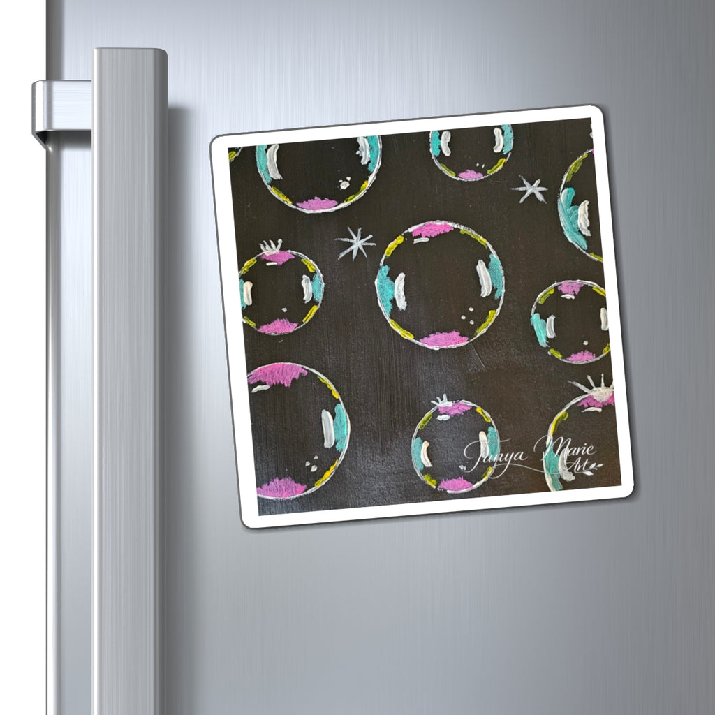 Bubble Pattern Magnet — Colorful Charcoal Bubbles Fridge Decor - Refregerator Magnet