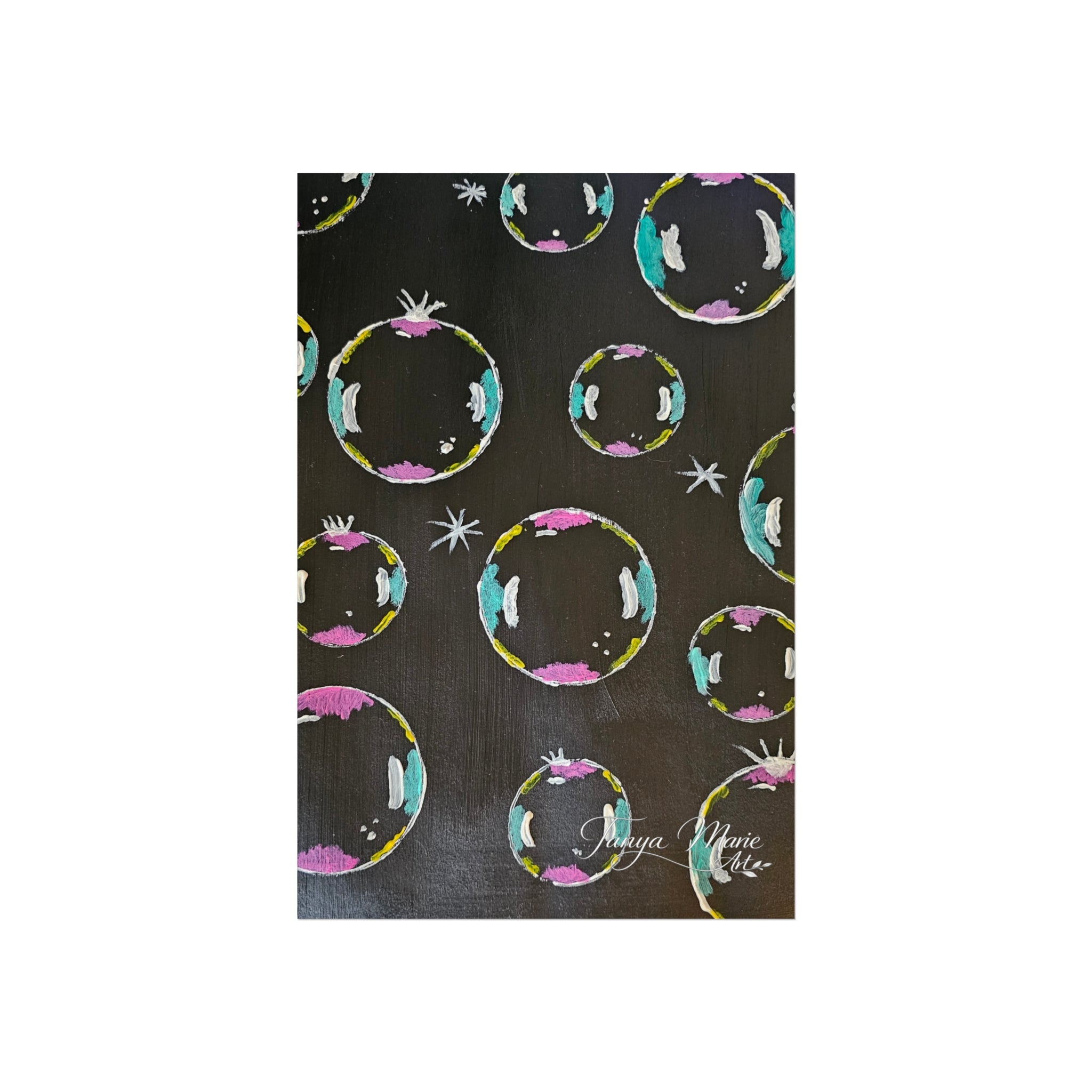 Fine Art Poster — Colorful Bubble Abstract Wall Art Print