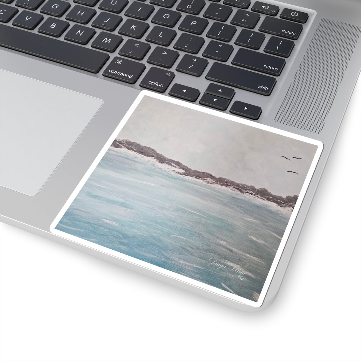 Seaside Calm Kiss-Cut Sticker — Coastal Ocean Art Sticker