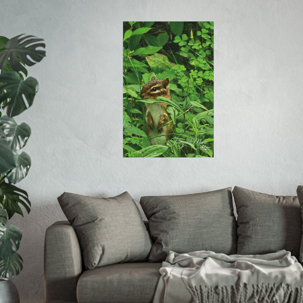 Chipmunk Wildlife Fine Art Poster — Woodland Nature Wall Art