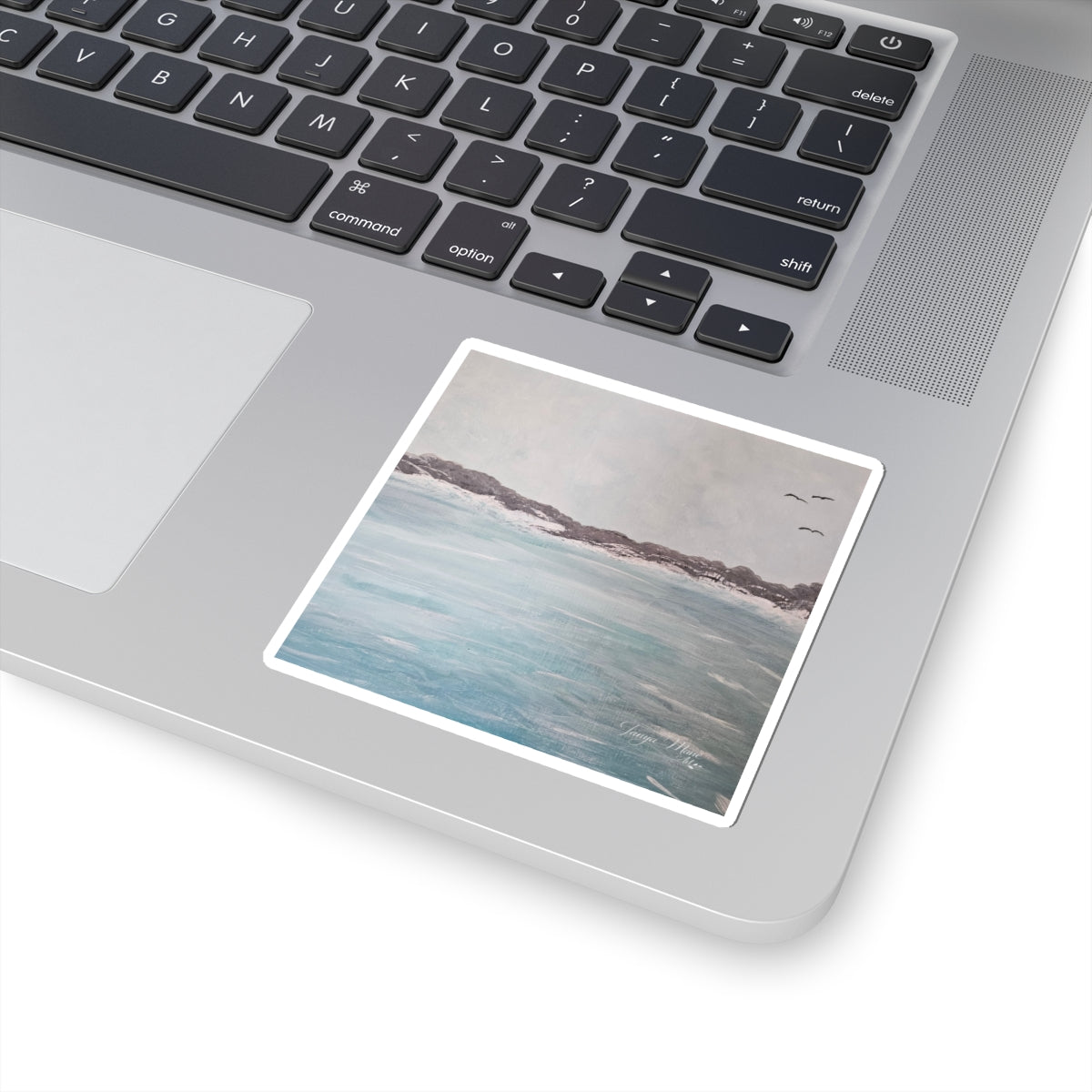 Seaside Calm Kiss-Cut Sticker — Coastal Ocean Art Sticker