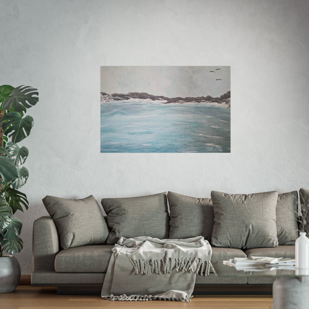 Coastal Calm Fine Art Poster — Tranquil Ocean Landscape Wall Art