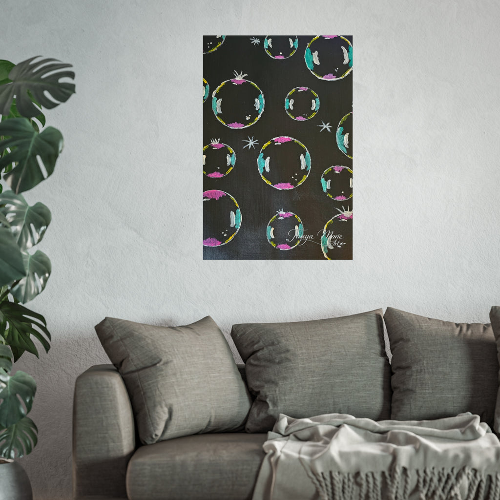 Fine Art Poster — Colorful Bubble Abstract Wall Art Print