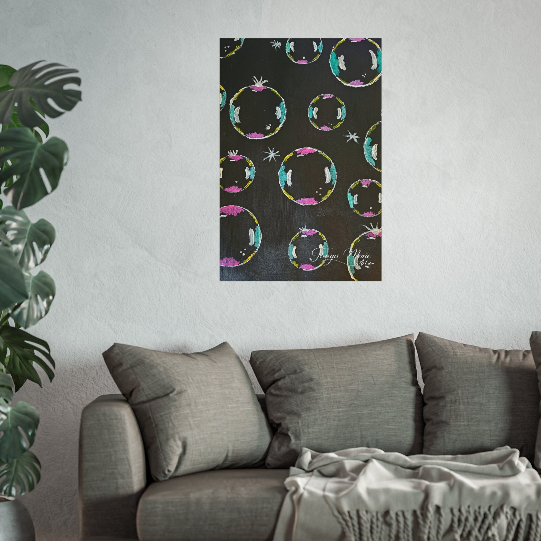 Fine Art Poster — Colorful Bubble Abstract Wall Art Print
