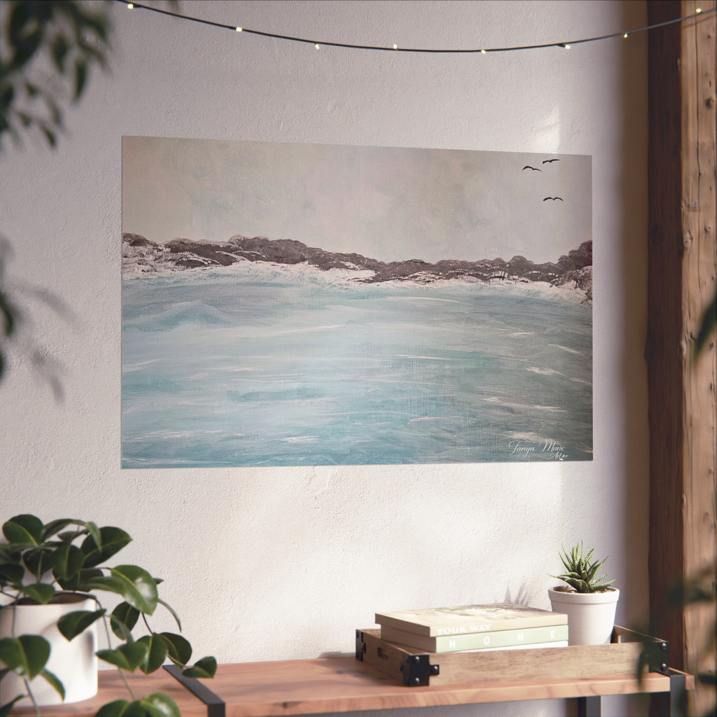Coastal Calm Fine Art Poster — Tranquil Ocean Landscape Wall Art