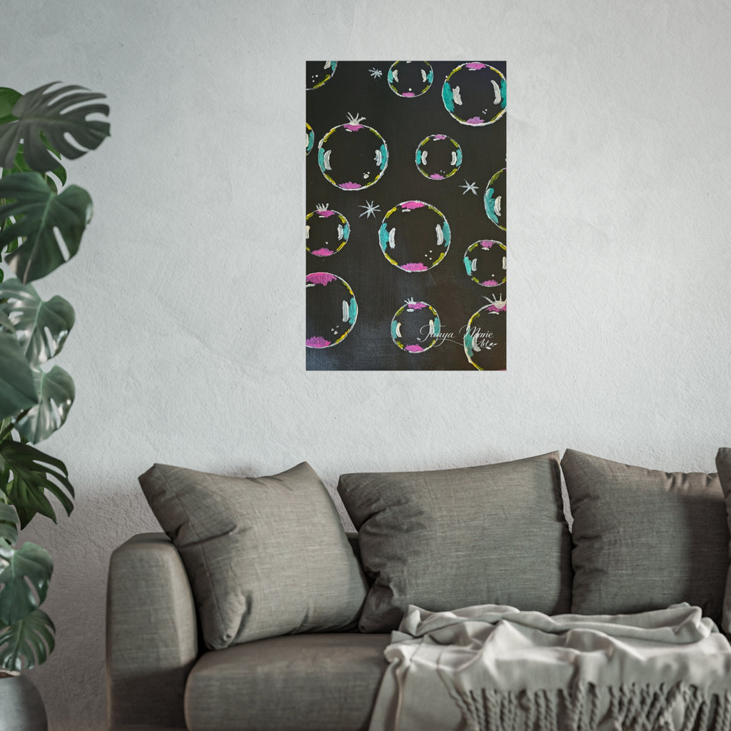 Fine Art Poster — Colorful Bubble Abstract Wall Art Print