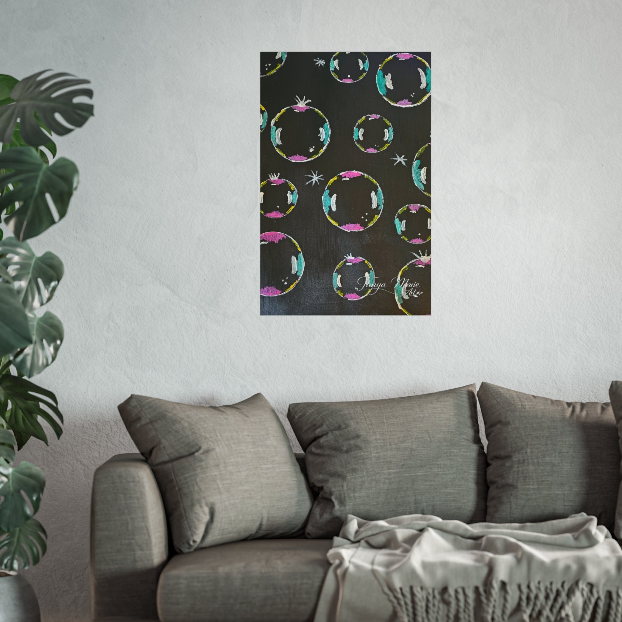 Fine Art Poster — Colorful Bubble Abstract Wall Art Print