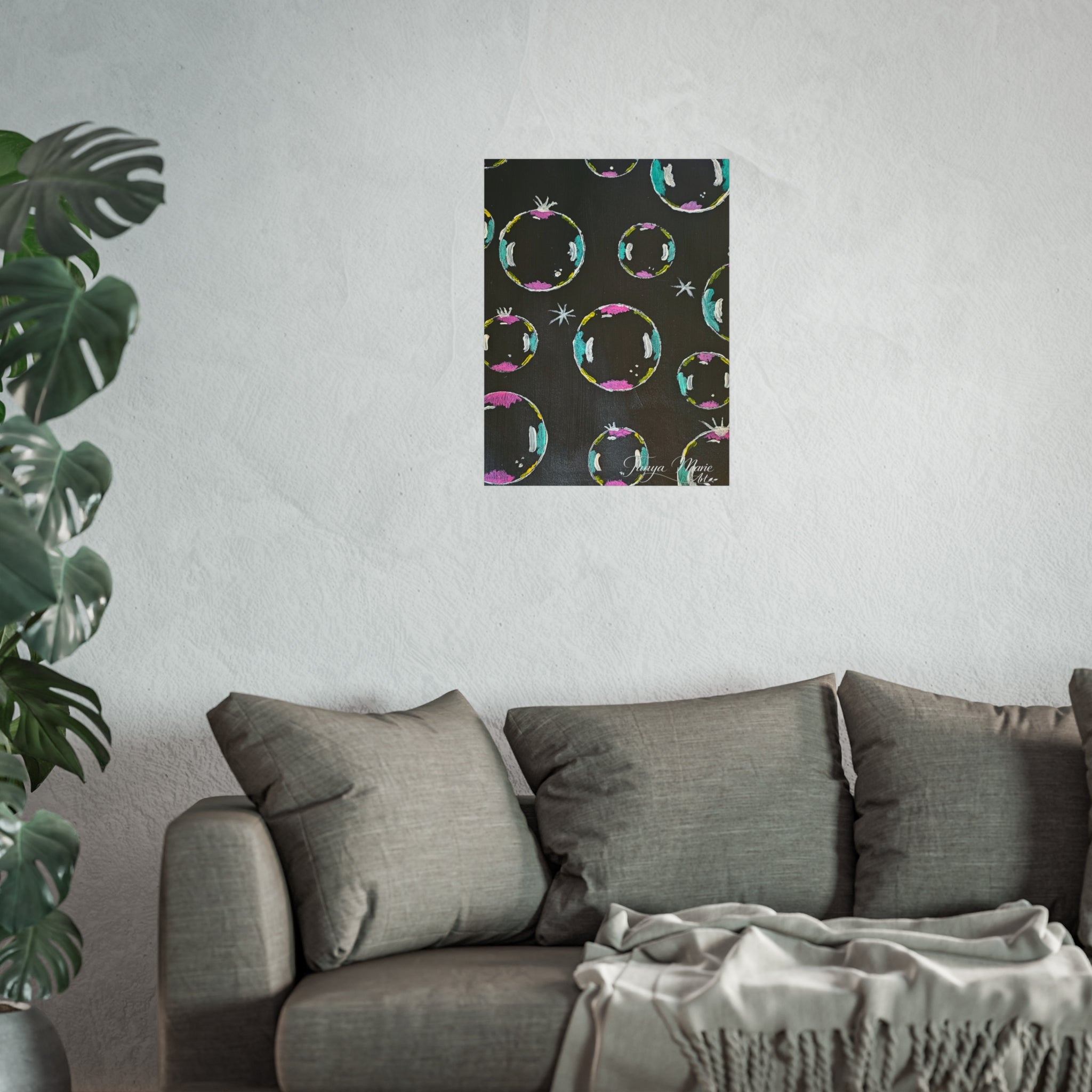 Fine Art Poster — Colorful Bubble Abstract Wall Art Print