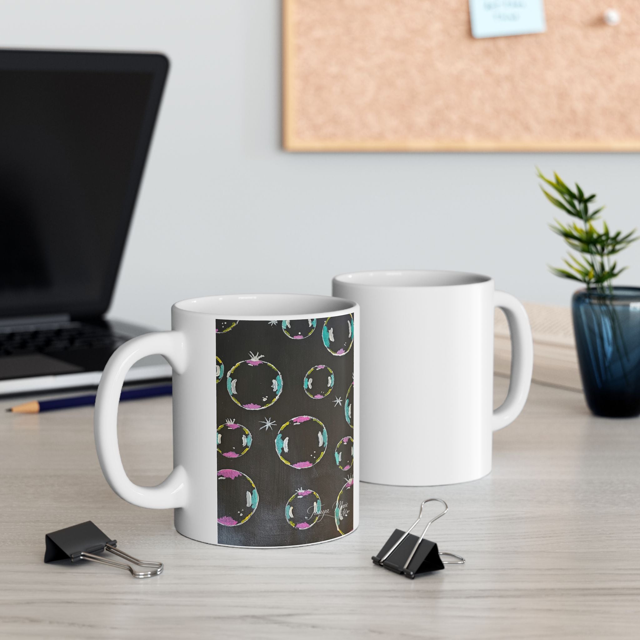 Acrylic Bubbles Ceramic Mug