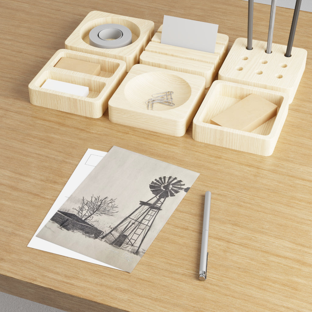 Vintage Windmill Fine Art Postcards — Rustic Farmhouse Scenic Greeting Cards