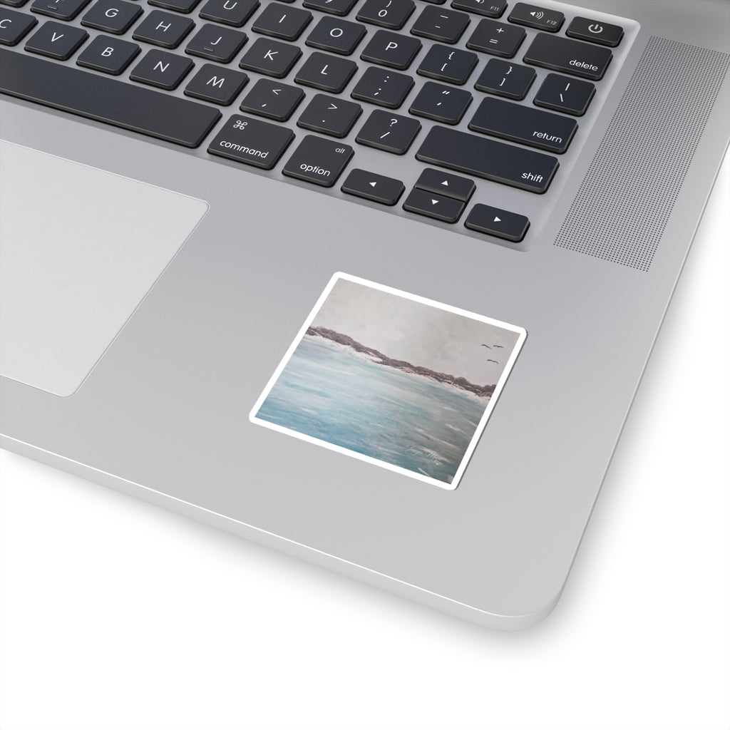 Seaside Calm Kiss-Cut Sticker — Coastal Ocean Art Sticker