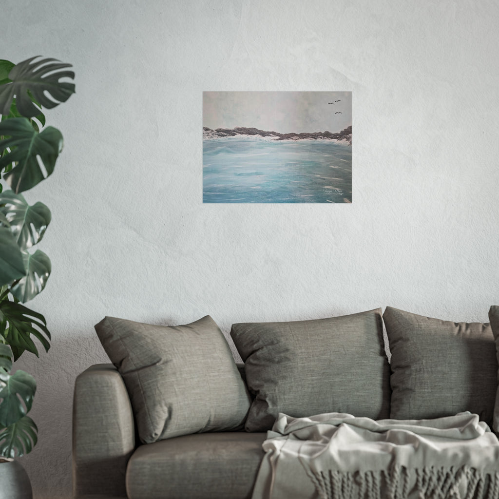 Coastal Calm Fine Art Poster — Tranquil Ocean Landscape Wall Art