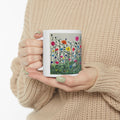 Floral Meadow Ceramic Mug - Colorful Wildflower Garden Coffee Cup (11oz)
