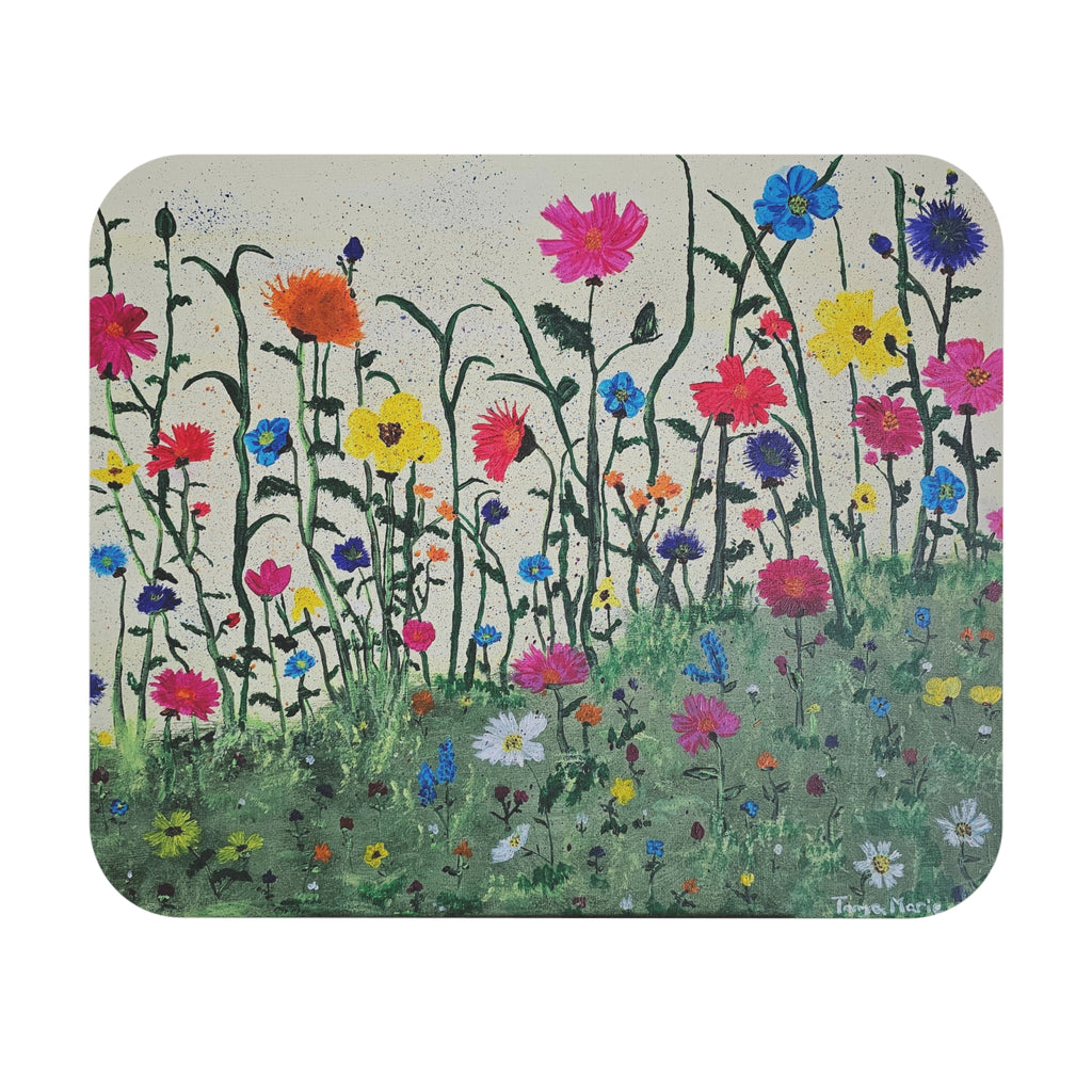 Floral Meadow Mouse Pad — Colorful Wildflower Desk Mat