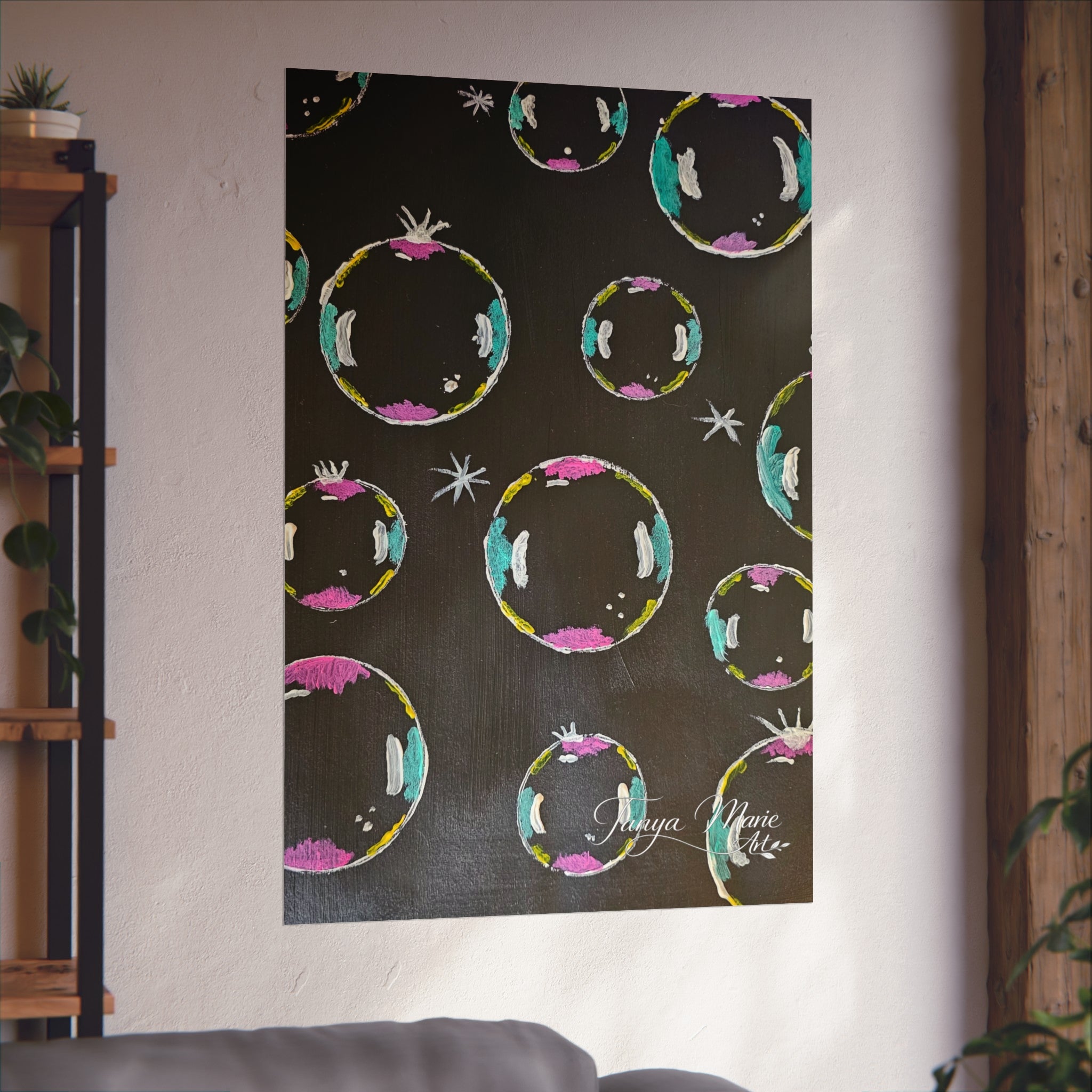 Fine Art Poster — Colorful Bubble Abstract Wall Art Print
