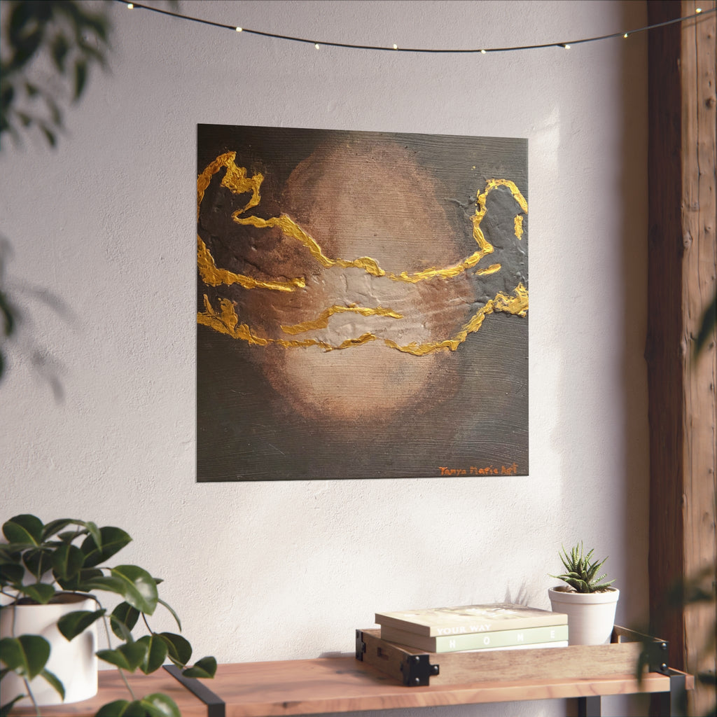Abstract Gold Veil Fine Art Poster — Metallic Accent Wall Art